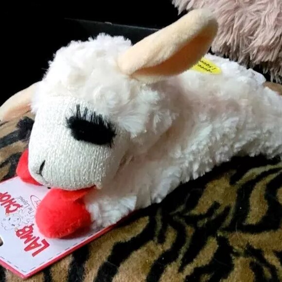 Multipet Plush Dog Toy, Lambchop, 10", White/Tan - Picture 1 of 1